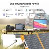 300W Solar Generator, FlashFish 60000mAh Portable Power Station Camping Potable Generator with 60W 18V Portable Solar Panel