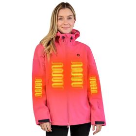 Heated Jacket For Women, ANTARCTICA GEAR Winter Coat With 12V 16000mAh Battery Pack, Soft Shell Heating Hood Jacket (Option: Pink-S)