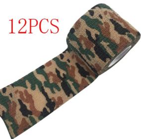 Camouflage Non-woven Elastic Bandage (Self-adhesive) (Option: 7style-5cm-12PCS)