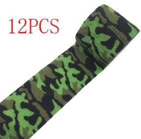 Camouflage Non-woven Elastic Bandage (Self-adhesive) (Option: 9style-5cm-12PCS)