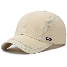 Quick-drying Mesh Baseball Cap - Breathable Sun Hat for Men - Outdoor Fishing & Summer Activities (Color: Beige Color, size: Adjustable (56-60cm))