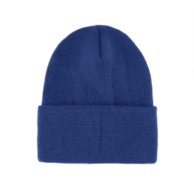 Blue Warm Solid Color Knitted Beanies Hat for Boys Girls (Color: Blue)