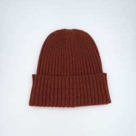 Rufous Solid Color Knitted Beanies Hat for Boys Girls (Color: Burgundy)