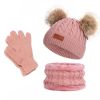 Kids Winter Beanie Hat Scarf Gloves Set Knit Warm