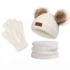 Kids Winter Beanie Hat Scarf Gloves Set Knit Warm