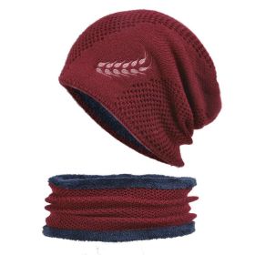 Coral Fleece Scarf Winter Hat Soft Men's Beanie —à–∞–ø–∫–∞ –º—É–∂—Å–∫–∞—è Warm Hat gorras hombre Knitted Double Layer Cap touca masculina (Ships From: China, Color: Wine red 0801)