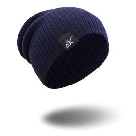 COKK Knitted Beanie Women's Hat Winter Men Skullies Beanies Warm Casual Slouchy Hat Crochet Beanie Hat Female Baggy Cap Cheap (Color: Navy Blue)