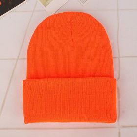 2021 Winter Hats for Woman New Beanies Knitted Solid Cute Hat Girls Autumn Female Beanie Caps Warmer Bonnet Ladies Casual Cap (Color: Orange Beanie)