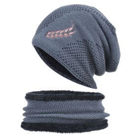 Coral Fleece Scarf Winter Hat Soft Men's Beanie —à–∞–ø–∫–∞ –º—É–∂—Å–∫–∞—è Warm Hat gorras hombre Knitted Double Layer Cap touca masculina (Ships From: China, Color: Grey 0801)