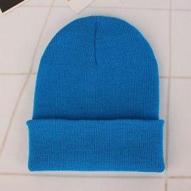 2021 Winter Hats for Woman New Beanies Knitted Solid Cute Hat Girls Autumn Female Beanie Caps Warmer Bonnet Ladies Casual Cap (Color: Dark Blue Beanie)