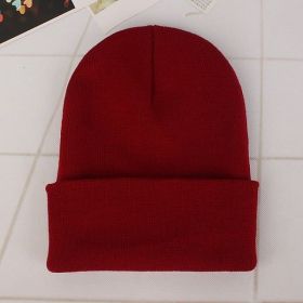 2021 Winter Hats for Woman New Beanies Knitted Solid Cute Hat Girls Autumn Female Beanie Caps Warmer Bonnet Ladies Casual Cap (Color: Wine Red Beanie)