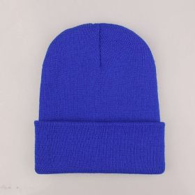 2021 Winter Hats for Woman New Beanies Knitted Solid Cute Hat Girls Autumn Female Beanie Caps Warmer Bonnet Ladies Casual Cap (Color: Royalblue Beanie)