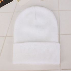 2021 Winter Hats for Woman New Beanies Knitted Solid Cute Hat Girls Autumn Female Beanie Caps Warmer Bonnet Ladies Casual Cap (Color: White Beanie)