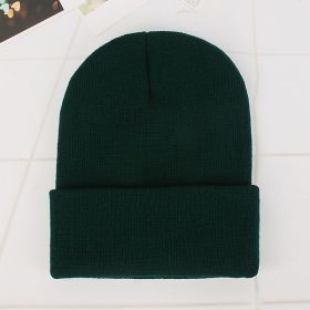 2021 Winter Hats for Woman New Beanies Knitted Solid Cute Hat Girls Autumn Female Beanie Caps Warmer Bonnet Ladies Casual Cap (Color: Dark Green Beanie)