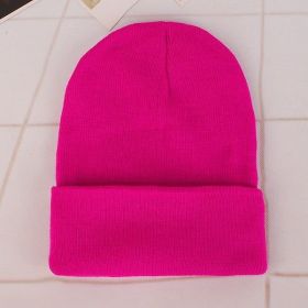 2021 Winter Hats for Woman New Beanies Knitted Solid Cute Hat Girls Autumn Female Beanie Caps Warmer Bonnet Ladies Casual Cap (Color: Rose Red Beanie)