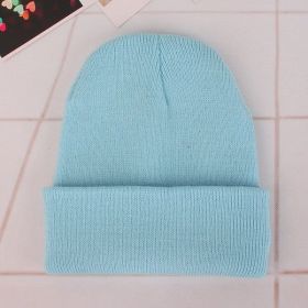 2021 Winter Hats for Woman New Beanies Knitted Solid Cute Hat Girls Autumn Female Beanie Caps Warmer Bonnet Ladies Casual Cap (Color: Light Blue Beanie)