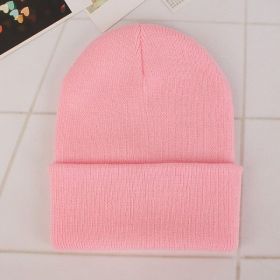 2021 Winter Hats for Woman New Beanies Knitted Solid Cute Hat Girls Autumn Female Beanie Caps Warmer Bonnet Ladies Casual Cap (Color: Pink Beanie)