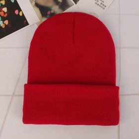 2021 Winter Hats for Woman New Beanies Knitted Solid Cute Hat Girls Autumn Female Beanie Caps Warmer Bonnet Ladies Casual Cap (Color: Red Beanie)