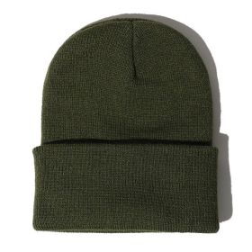 2021 Winter Hats for Woman New Beanies Knitted Solid Cute Hat Girls Autumn Female Beanie Caps Warmer Bonnet Ladies Casual Cap (Color: Army Green Beanie)