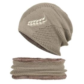 Coral Fleece Scarf Winter Hat Soft Men's Beanie —à–∞–ø–∫–∞ –º—É–∂—Å–∫–∞—è Warm Hat gorras hombre Knitted Double Layer Cap touca masculina (Ships From: China, Color: Khaki 0801)