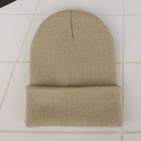 2021 Winter Hats for Woman New Beanies Knitted Solid Cute Hat Girls Autumn Female Beanie Caps Warmer Bonnet Ladies Casual Cap (Color: Beige Beanie)