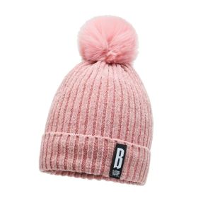 Winter Hats for Woman Thicker Beanies Chenille Ball Knitted Cap Girls Autumn Beanie Hats Fleece-lined Warmer Bonnet Casual Cap (Color: Pink Beanie Cap, size: Free Size(55-59cm))