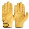 Work gloves sheepskin leather workers work welding safety protection garden sports motorcycle driver wear-resistant gloves