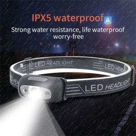 XPG Sensor Headlamp Built-in Battery USB Rechargeable Outdoor Waterproof Led Camping Headlamp (Color: b3 induction headlights Black)