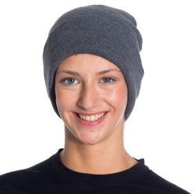 2024 Winter Acrylic Beanies for Women Soft Warm Beanie Hat (Color: Anthracite)