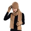 Winter Knitted Hat Scarf Gloves 3Pcs Winter Warm Beanie and Touch Screen Gloves Long Neck Scarf Set Knit Beanie Skull Cap Neck Warmer Anti-Slip Mitten