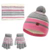 Winter Kids Knitted Hat Scarf Gloves 3Pcs Boys Girls Winter Warm Beanie Hat and Glove Scarf Set Beanie Neck Warmer Mittens for 4-7-Year-Old Kids