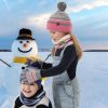 Winter Kids Knitted Hat Scarf Gloves 3Pcs Boys Girls Winter Warm Beanie Hat and Glove Scarf Set Beanie Neck Warmer Mittens for 4-7-Year-Old Kids