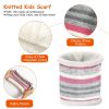 Winter Kids Knitted Hat Scarf Gloves 3Pcs Boys Girls Winter Warm Beanie Hat and Glove Scarf Set Beanie Neck Warmer Mittens for 4-7-Year-Old Kids