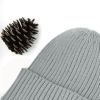 Gray Solid Color Knitted Beanies Hat for Boys Girls