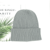 Gray Solid Color Knitted Beanies Hat for Boys Girls