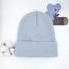 Light Blue Warm Solid Color Knitted Beanies Hat for Boys Girls