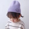 Smiling Face Embroidery Baby Knitted Hat Autumn Winter Warm Infant Toddler Beanie Hat Outdoor Windproof Girls Boys Bonnet Cap