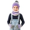 Winter Kids Knitted Hat Scarf Gloves 3Pcs Boys Girls Winter Warm Beanie Hat and Glove Scarf Set Beanie Neck Warmer Mittens for 4-7-Year-Old Kids