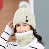 Winter Beanie Hat Scarf Set Women Warm Knitting Skull Cap