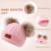 Kids Winter Beanie Hat Scarf Gloves Set Knit Warm