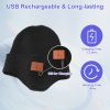 Wireless V5.0 Beanie Hat with Headphones Winter Stylish USB Rechargeable Music Beanie Headset Gift for Music Lovers Men Women Machine Washable