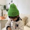 Smiling Face Embroidery Baby Knitted Hat Autumn Winter Warm Infant Toddler Beanie Hat Outdoor Windproof Girls Boys Bonnet Cap